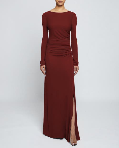 Santorelli Abby Jersey Maxi Dress With Side Ruching In Carmine Red