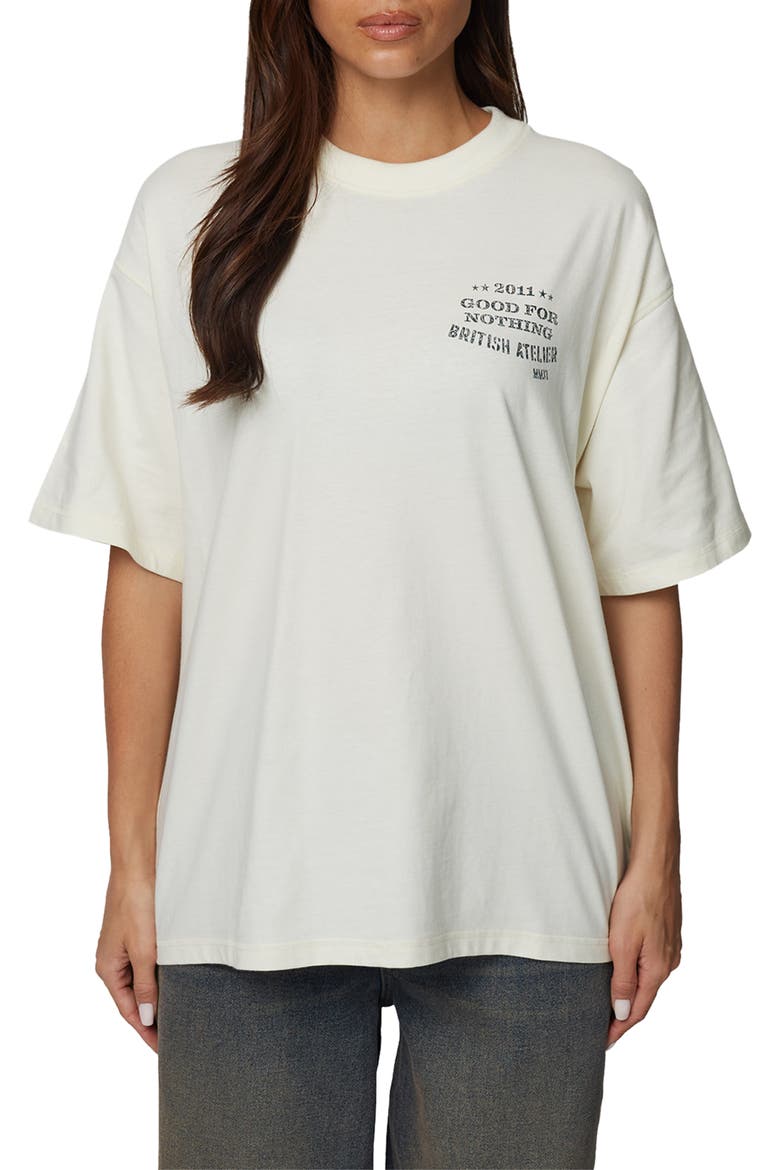 Oversized Stamp T-Shirt, Main, color, Ivory
