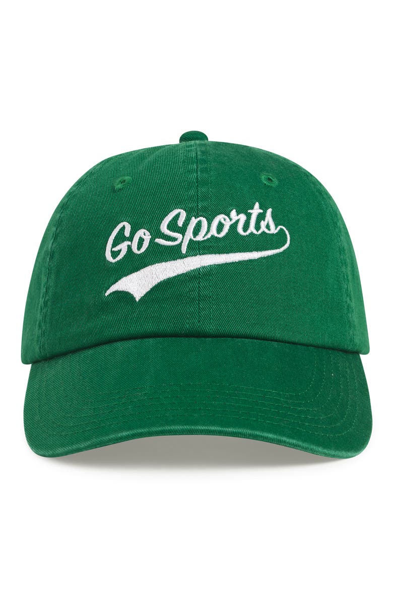 Go Sports Cotton Twill Adjustable Baseball Cap, Main, color, GREEN / WHITE