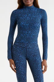 MPG Leopard Print Long Sleeve Top