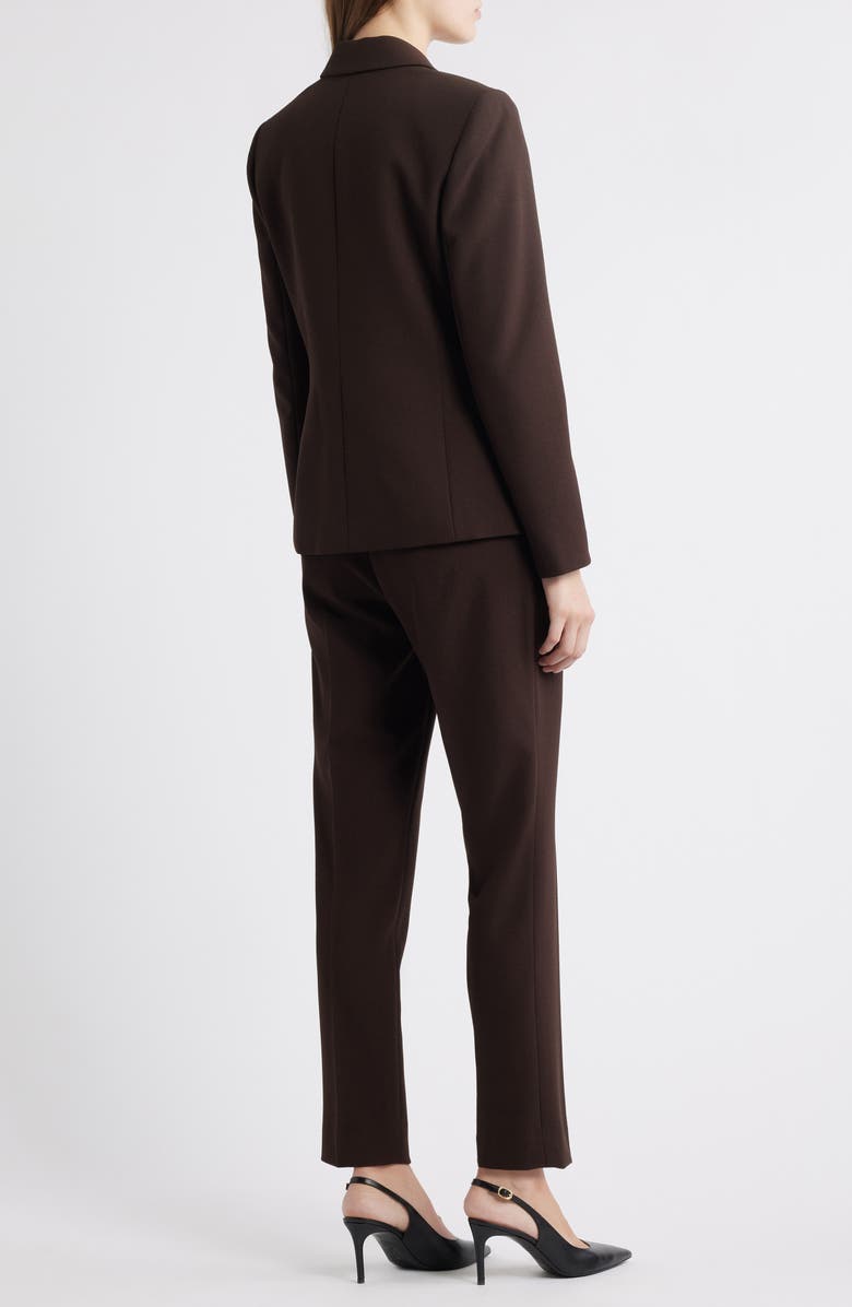 Tahari ASL One-Button Crepe Jacket & Pants Set, Alternate, color, Espresso