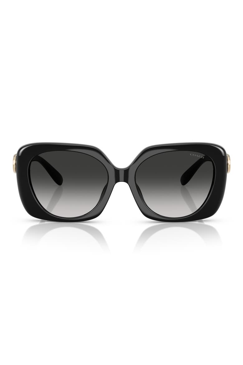 55mm Gradient Square Sunglasses, Main, color, BLACK / GREY GRADIENT