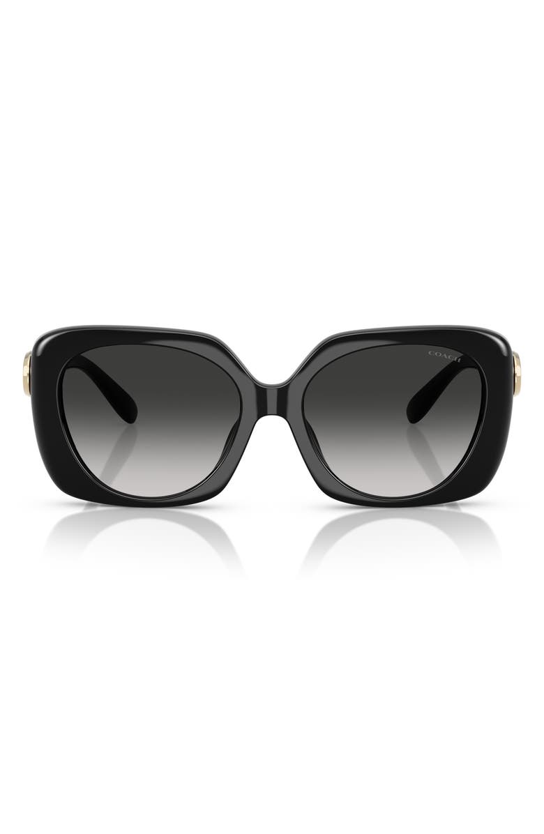 COACH 55mm Gradient Square Sunglasses, Main, color, Black / Grey Gradient
