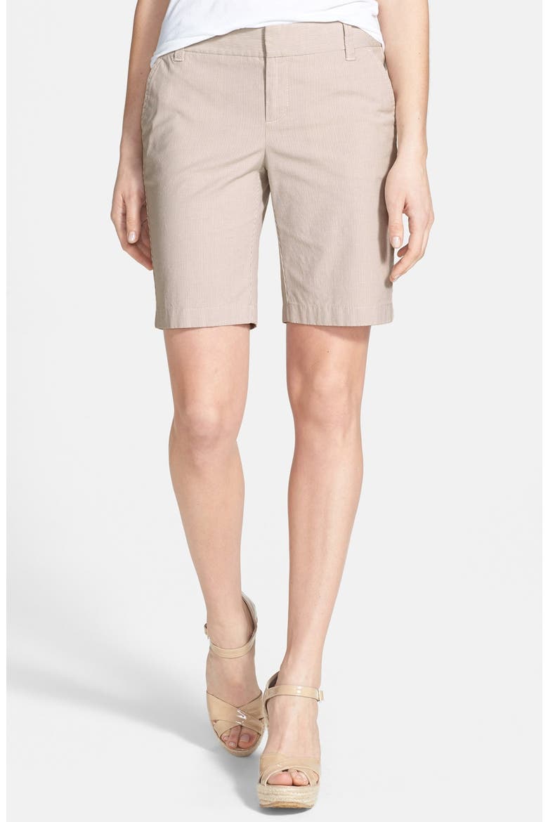 Clean Front Nine-Inch Shorts, Main, color, CREAM/ GREY CLOUDBURST STRIPE