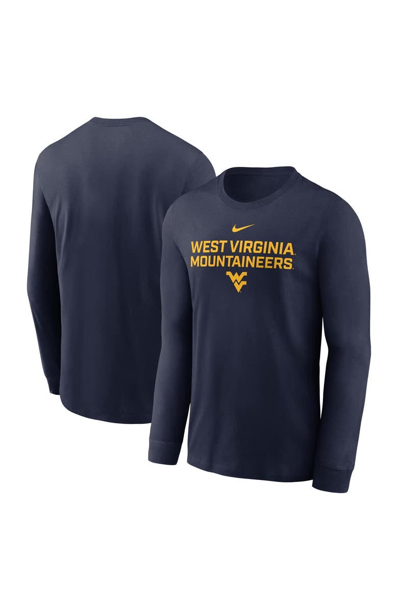 Nike Men's Nike Navy West Virginia Mountaineers 2025 Sideline Performance Long Sleeve T-Shirt, Main, color, Navy