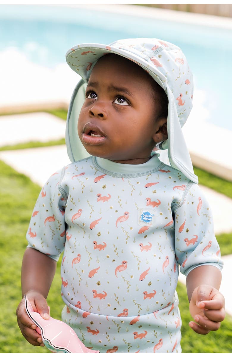 Splash About Happy Nappy Wetsuit with Reusable Swim Diaper, Alternate, color, Playful Otters