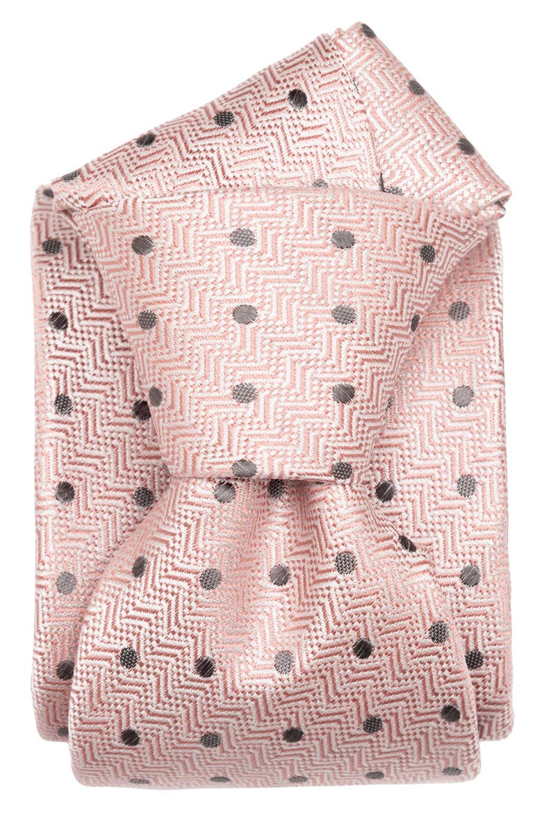 Tiburtina - Extra Long Silk Jacquard Tie for Men, Alternate, color, Pink