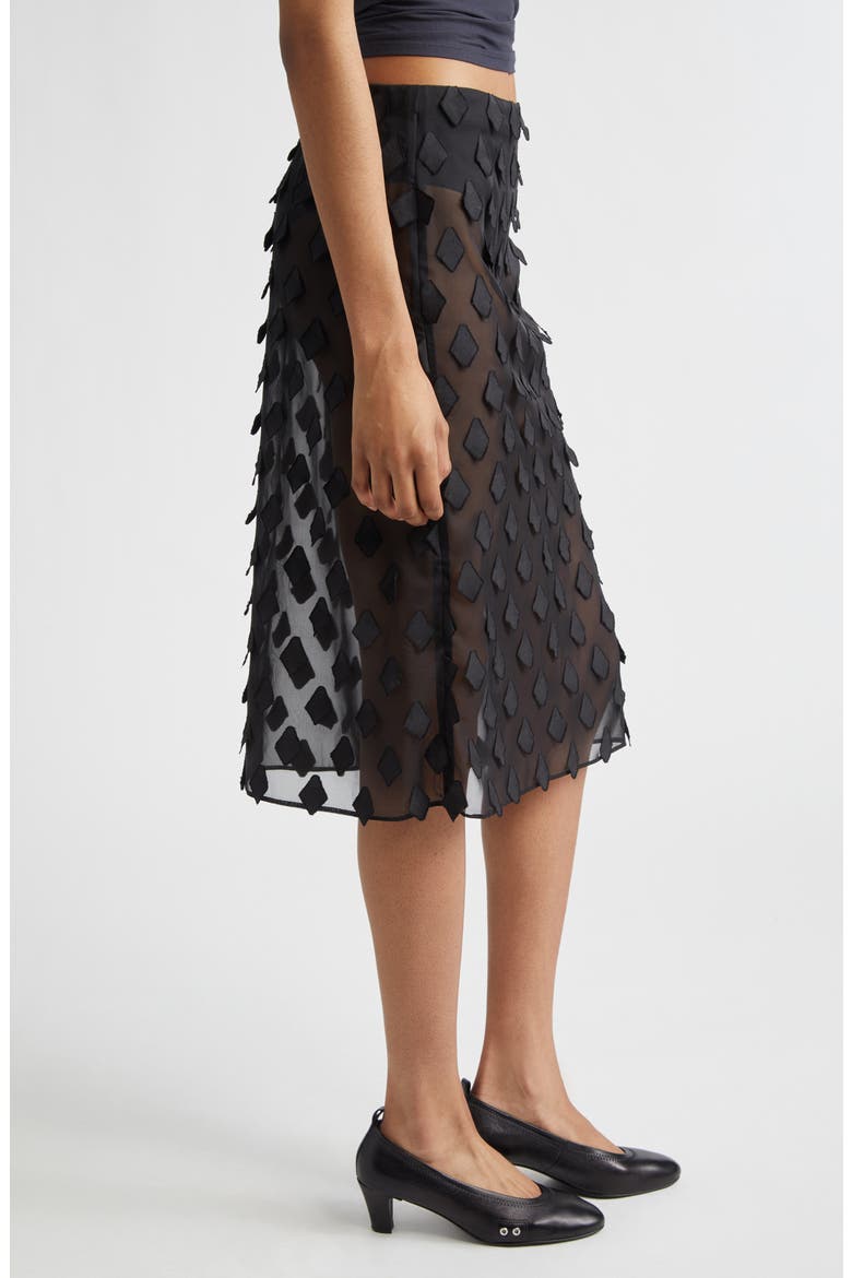 Tris Sheer Midi Skirt, Alternate, color, BLACK