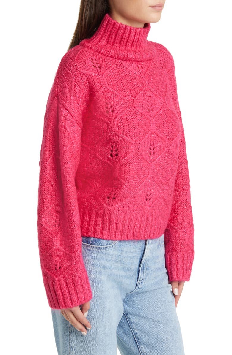 ASOS DESIGN Cable Stitch Turtleneck Sweater, Alternate, color, 