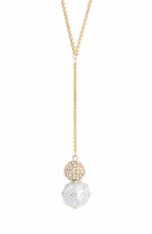 NORDSTROM RACK Crystal & Faux Pearl Y-Necklace