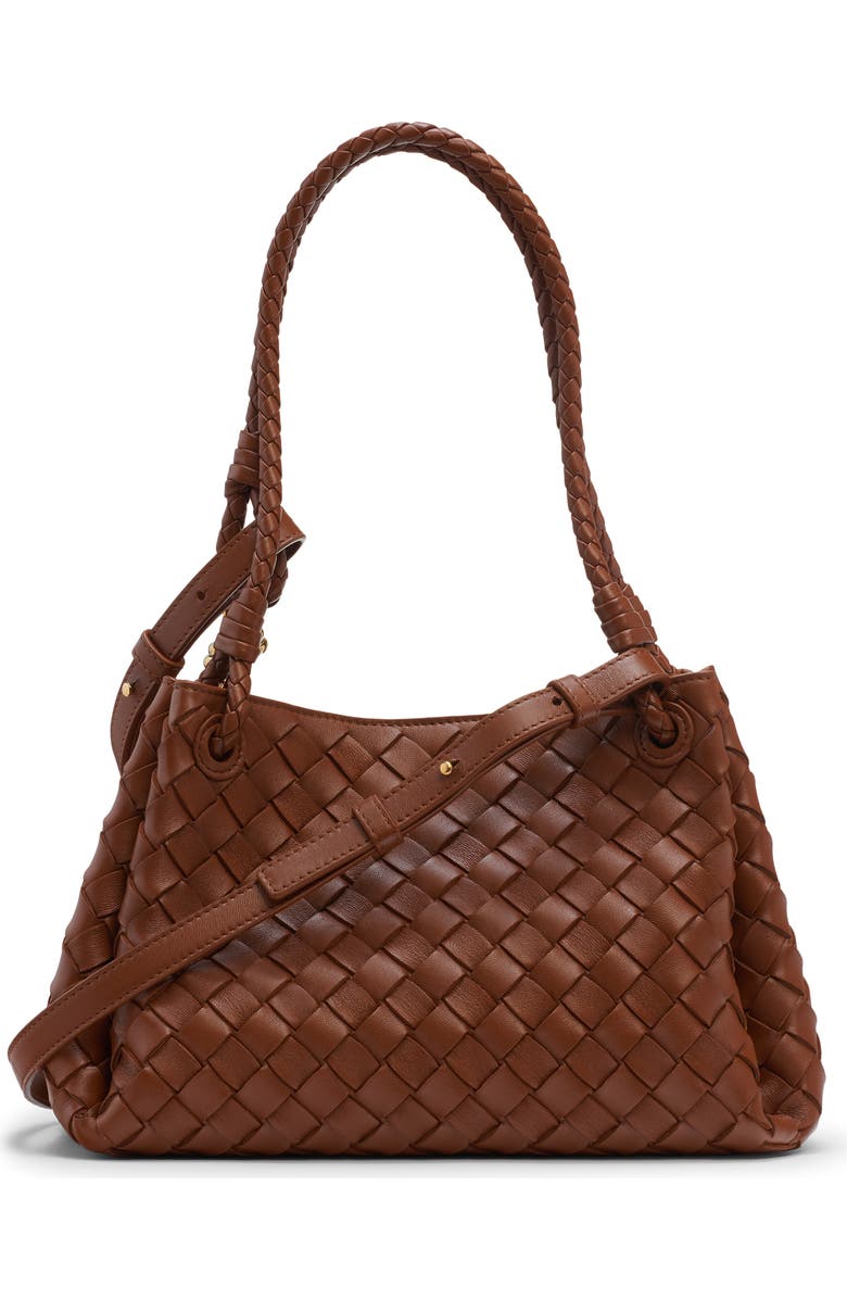 Bottega Veneta Small Parachute Intrecciato Leather Shoulder Bag, Alternate, color, 2387 Tannin-Muse Brass