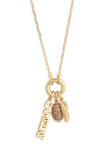 Leith Cubic Zirconia Gameday Football Charm Necklace