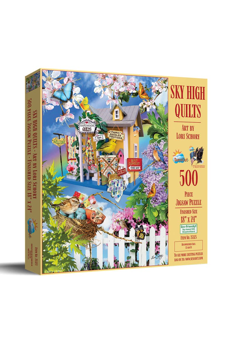 Sky High Quilts 500 piece Jigsaw Puzzle for Adults, Main, color, Multicolor