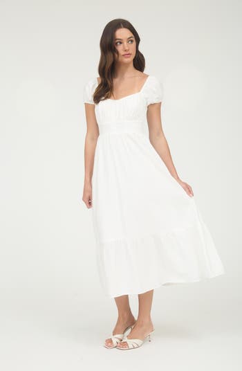Cap Sleeve Empire Waist Midi Dress