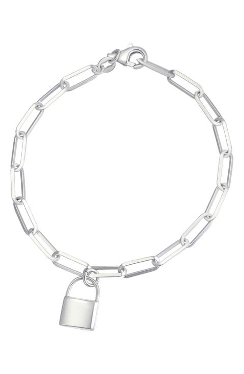 Lock Cham Paperclip Chain Bracelet