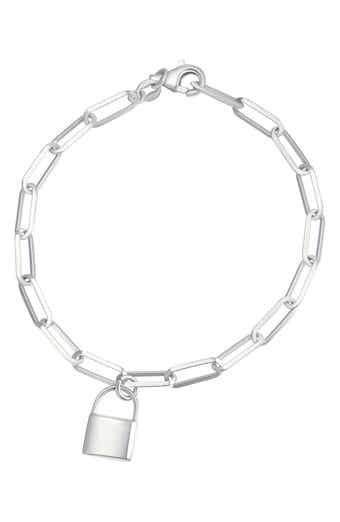 CANDELA JEWELRY Lock Cham Paperclip Chain Bracelet