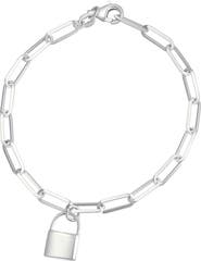 CANDELA JEWELRY Lock Cham Paperclip Chain Bracelet