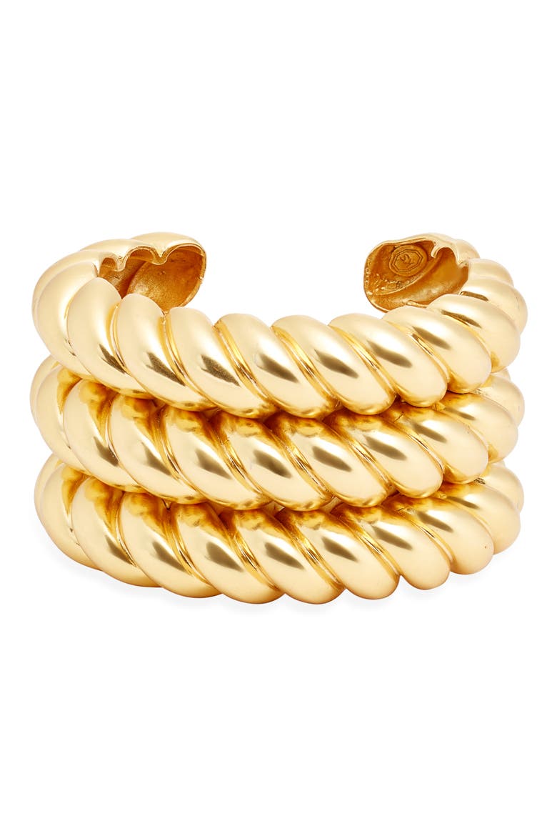 Twisted Rope Statement Cuff Bracelet, Main, color, GOLD
