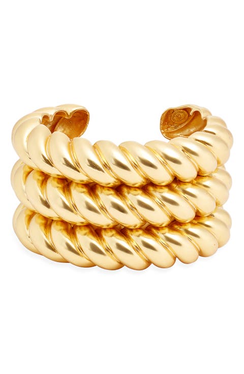 Twisted Rope Statement Cuff Bracelet