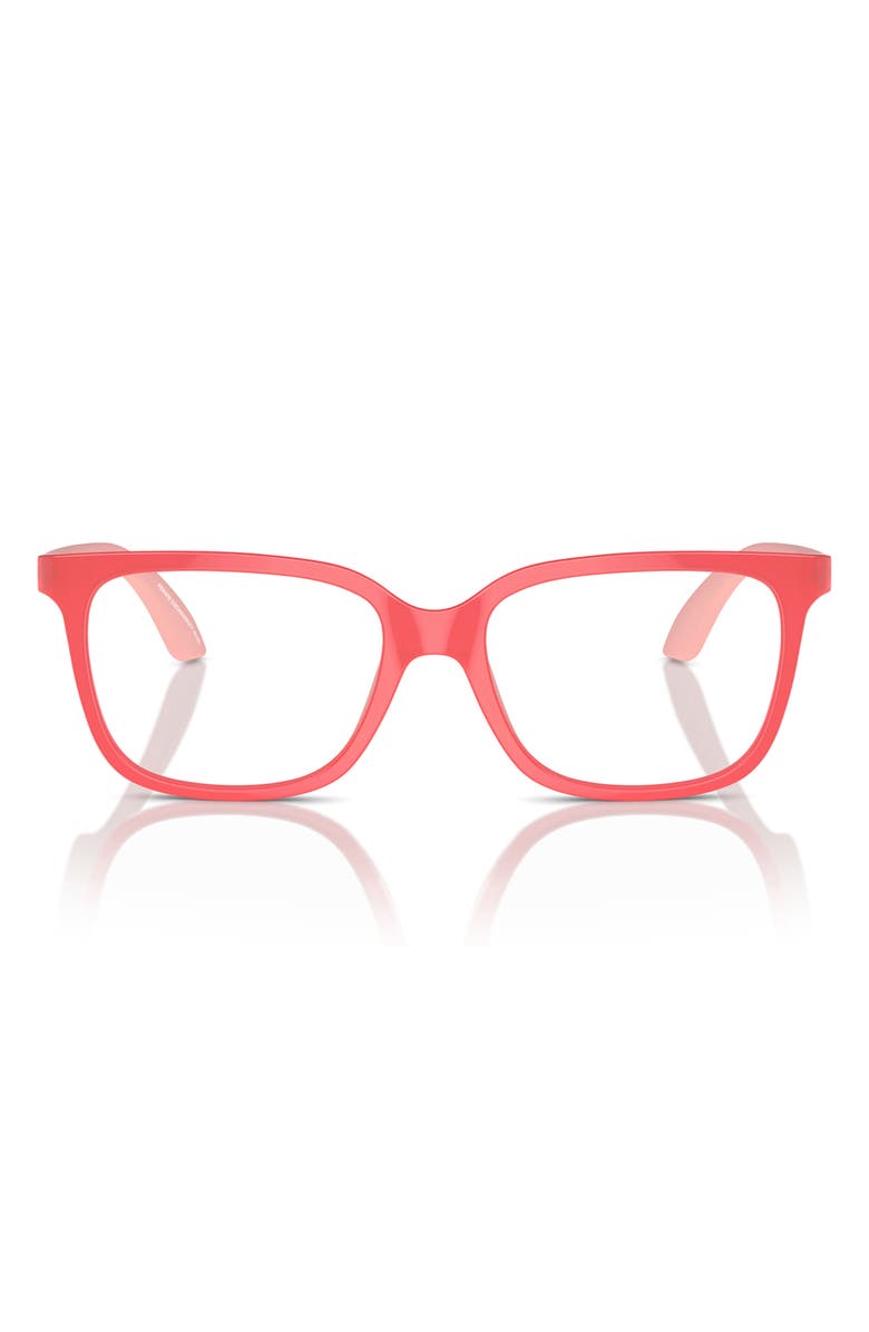 Emporio Armani Kids' 49mm Pillow Optical Glasses, Main, color, Opaline Coral / Demo Lens