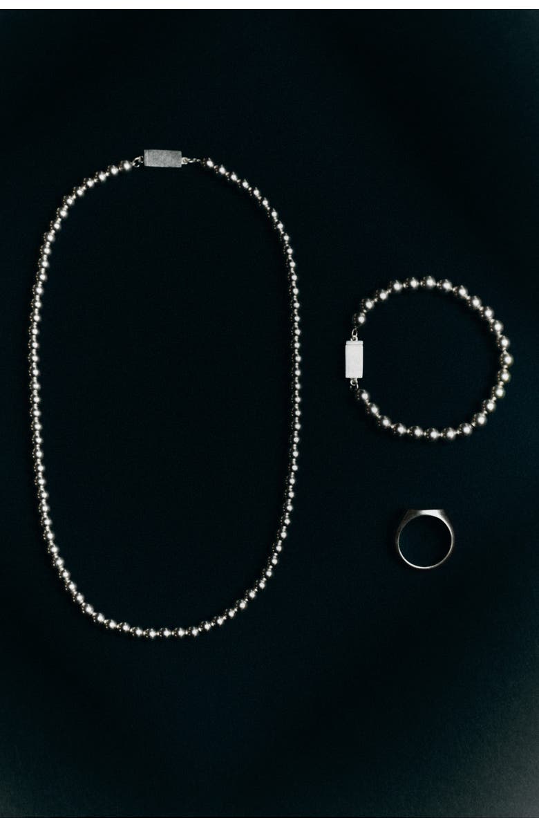 COS Beaded Necklace, Alternate, color, Silver