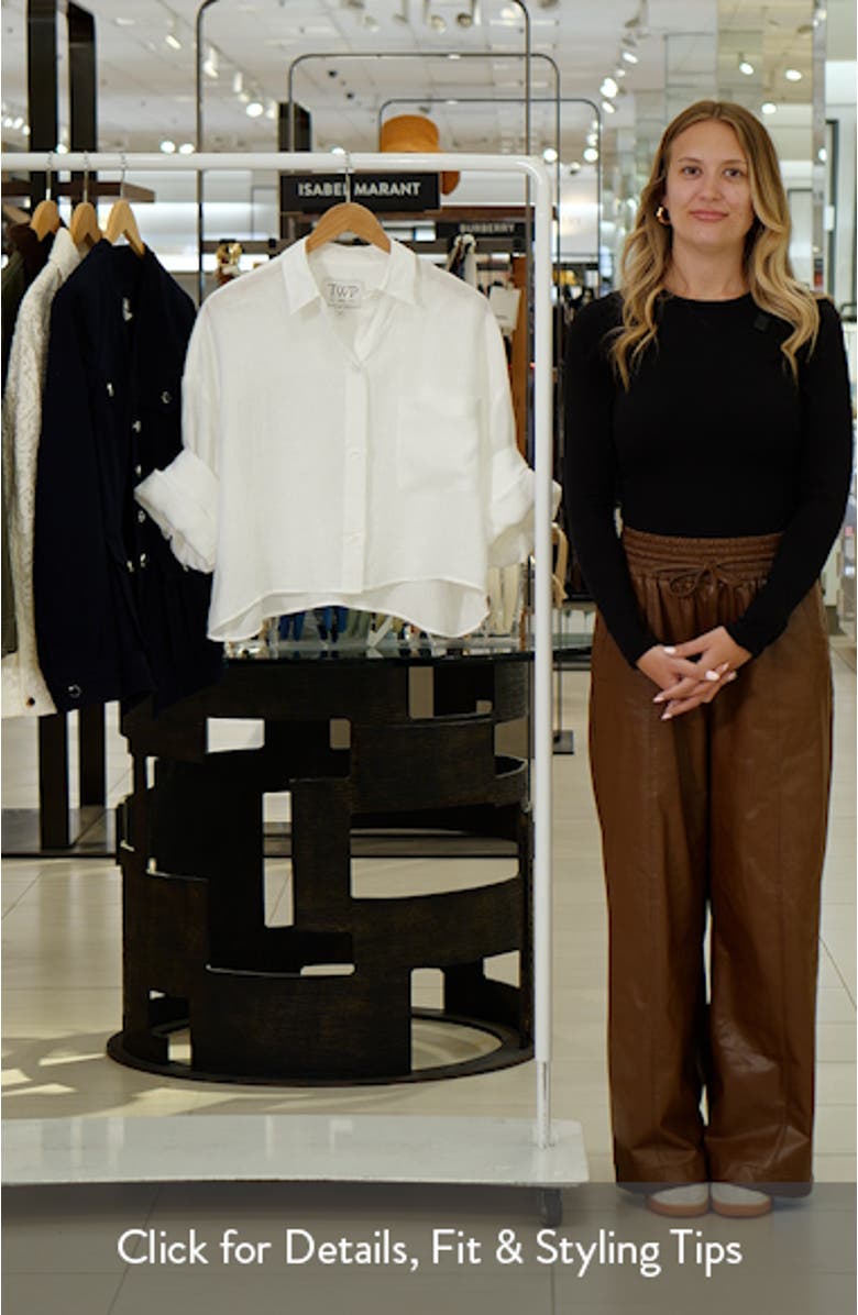 Next Ex Crop Linen Button-Up Shirt, sales video thumbnail