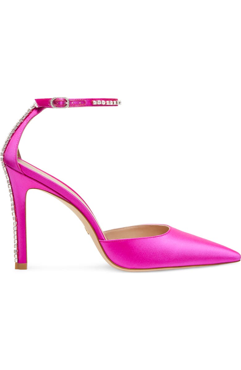 Stuart Weitzman Stuart Glam100 Pointed Toe Ankle Strap Pump, Alternate, color,