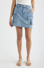 CITY BLUES Cargo Denim Miniskirt