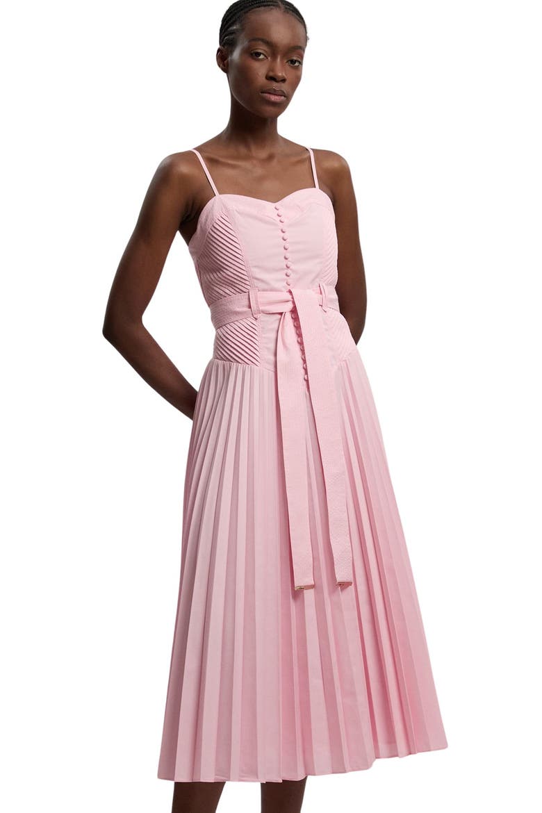 Cotton Strappy Midi Dress, Alternate, color, Light Pink
