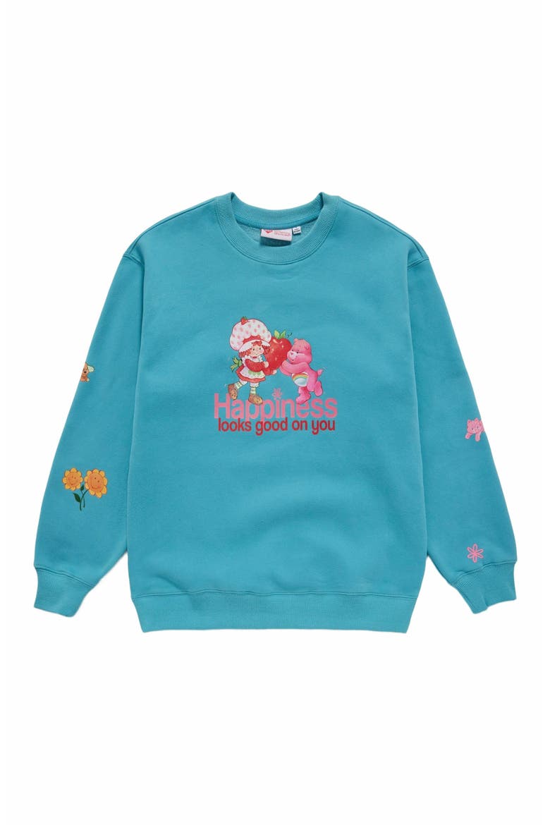 HAPPINESS LOOKS GOOD CREWNECK, Alternate, color, BLUE