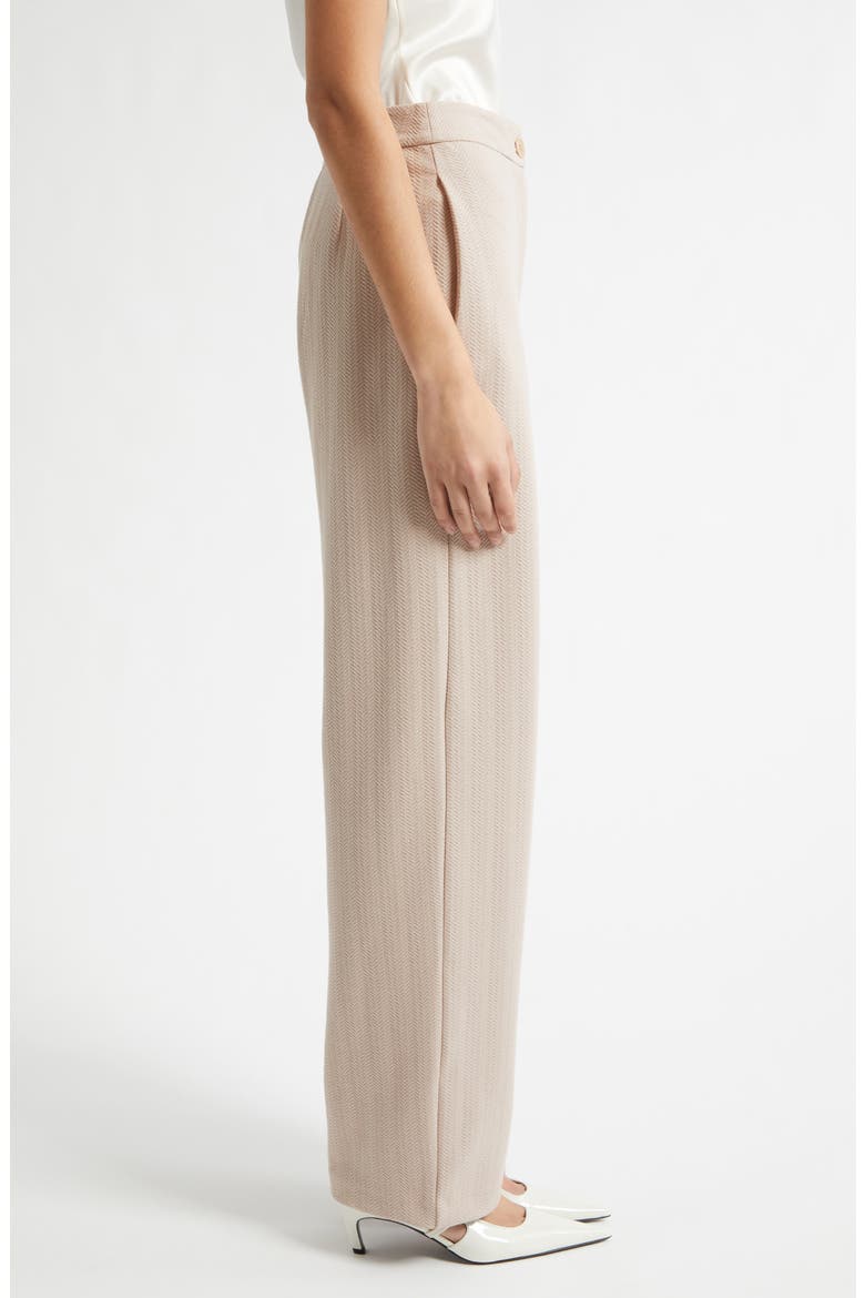 Chevron Stretch Cotton Blend Jersey Pants, Alternate, color, TAN