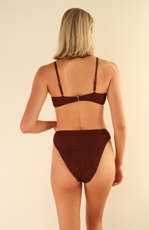 Dippin Daisys Zen Knotted Triangle Bikini Top In Mocha Crinkle