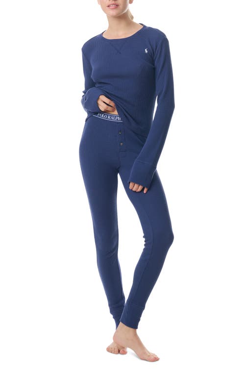 Polo Ralph Lauren Stretch Organic Cotton & Modal Long Pajamas In Blue