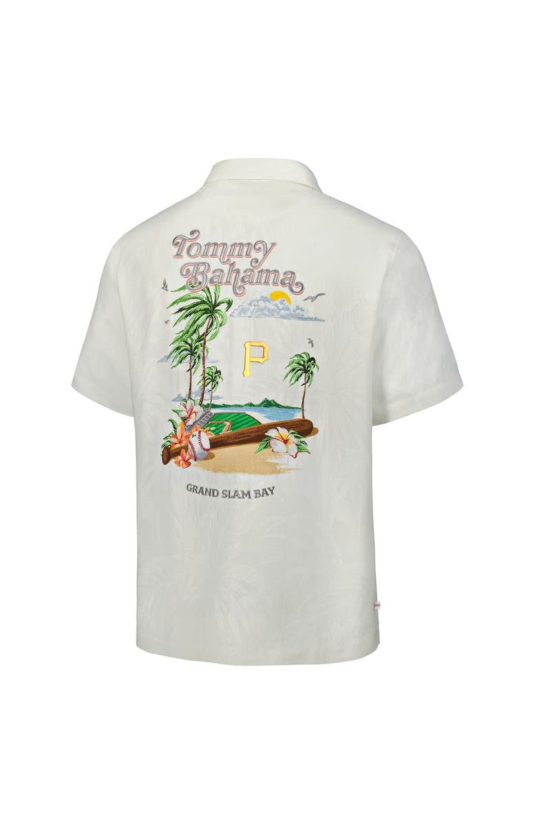 Tommy Bahama Men's Tommy Bahama  White Pittsburgh Pirates Grand Slam Bay Camp Button-Up Shirt, Alternate, color, White