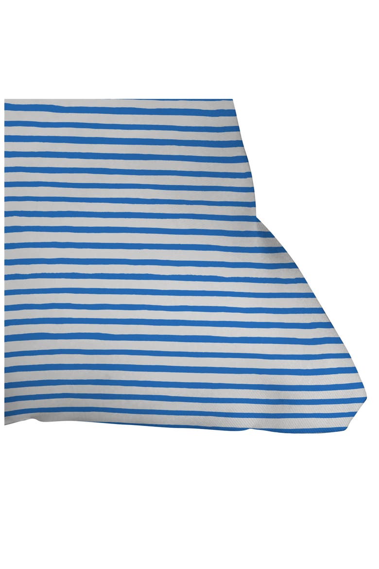 Blue Stripes Throw Pillow, Alternate, color, WHITE