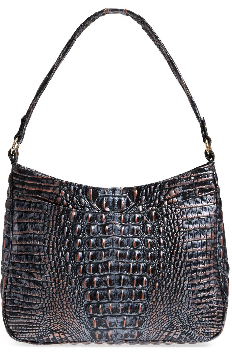 Brahmin Nadia Croc Embossed Leather Shoulder Bag, Alternate, color,