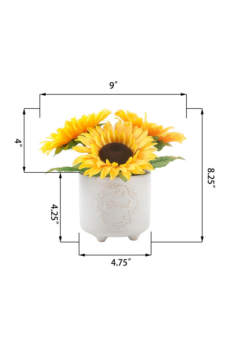 FLORA BUNDA Blessed Sunflower Pot, Alternate, color, Ivory Yellow