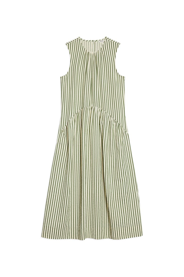 Stripe Sleeveless Midi Dress, Alternate, color, Green