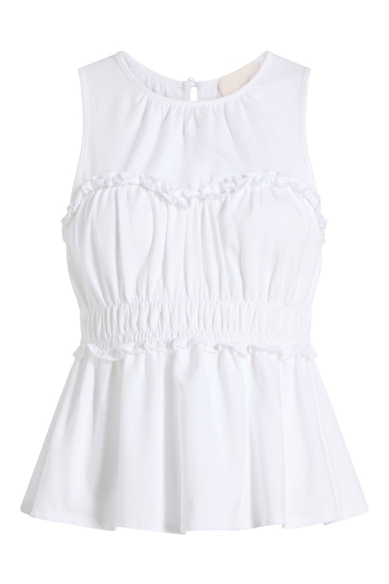 Pania Smocked Ruffle Sleeveless Top, Alternate, color, WHITE