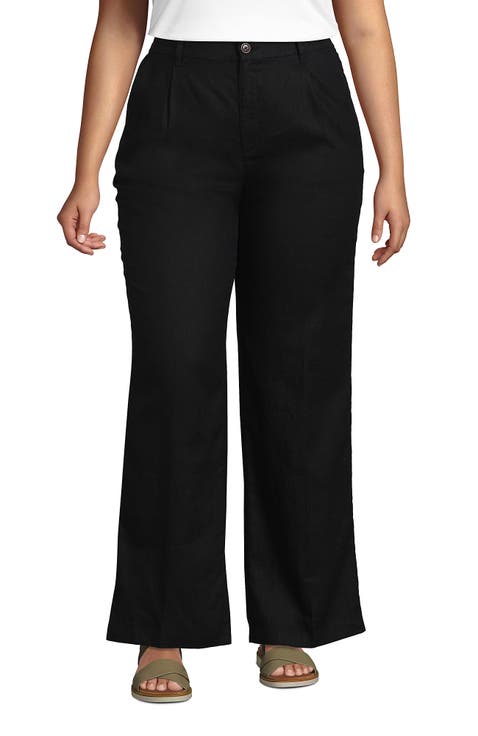 High Rise Wide Leg Linen Pleated Pants