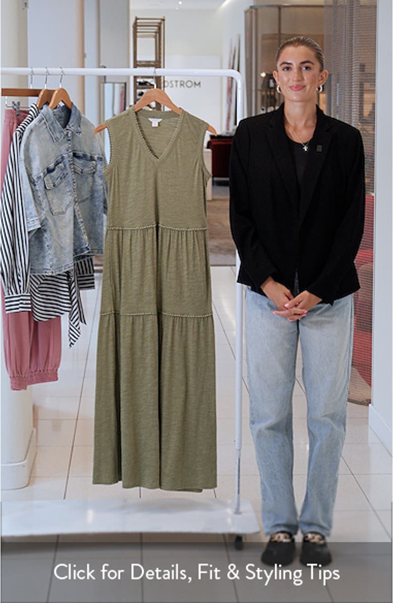 Sleeveless V-Neck Tiered Dress, sales video thumbnail