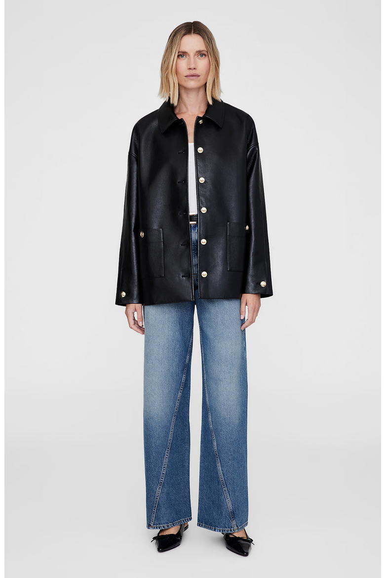Luca Recycled Leather Jacket, Main, color, Black