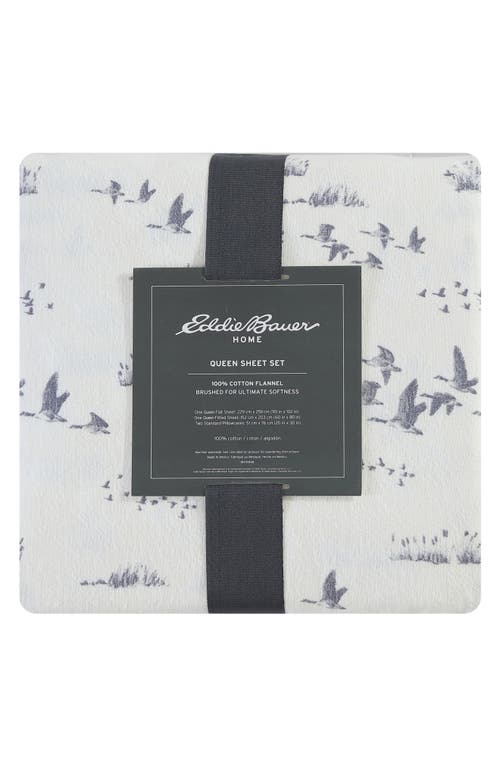 Eddie Bauer Geese Meadow Cotton Flannel Sheet Set In Light Beige