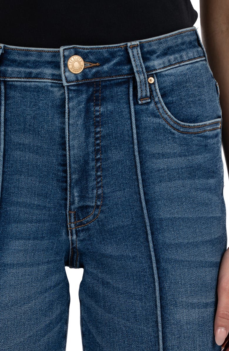 KUT from the Kloth Fab Ab Seamed High Waist Cuffed Straight Leg Jeans, Alternate, color, Attentive