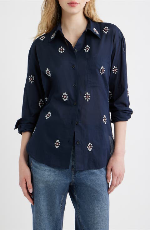 Connie Embellished Button-Up Shirt
