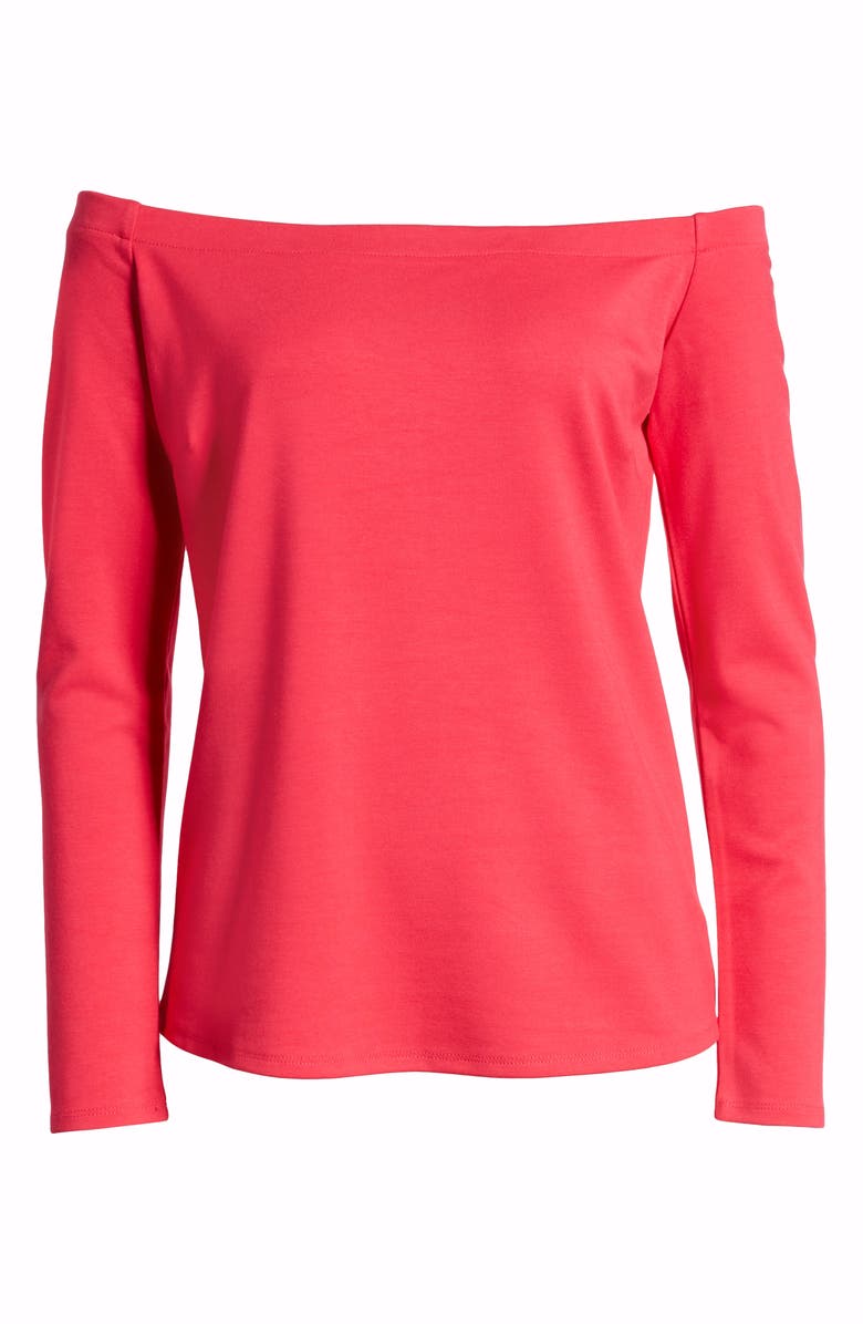 GIBSONLOOK Gibson x City Safari Jaime Shrayber Off the Shoulder Ponté Top, Alternate, color, 