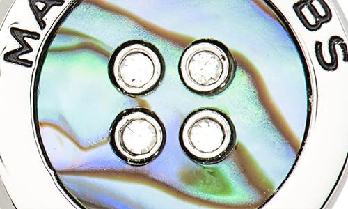 Marc Jacobs The Button Crystal Embellished Stud Earrings In Silver/abalone