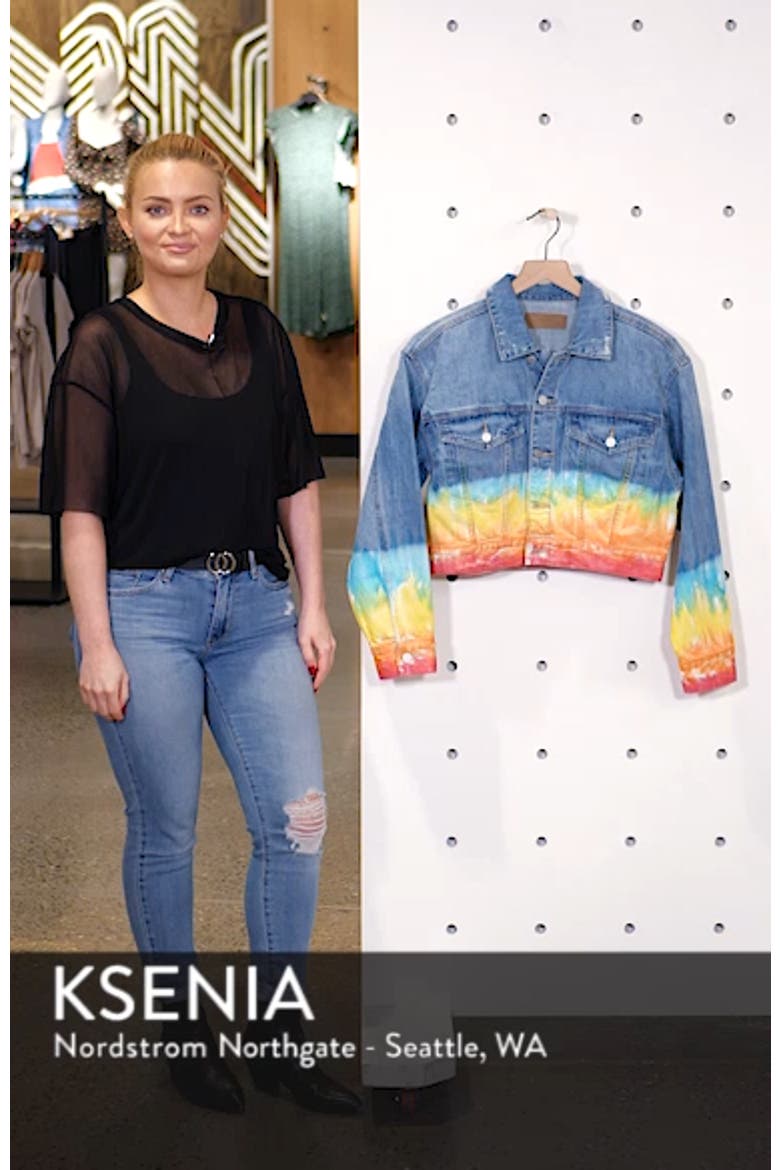 Tie Dye Hem Crop Denim Jacket video