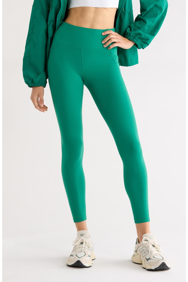Studio Luxe High Waist Pocket 7/8 Leggings, Main, color, GREEN GLADE