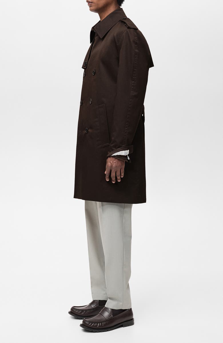 MANGO Belted Water Repellent Trench Coat, Alternate, color,